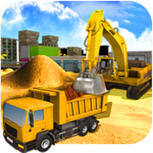 Heavy Excavator Crane Simulator 3D Construction icon