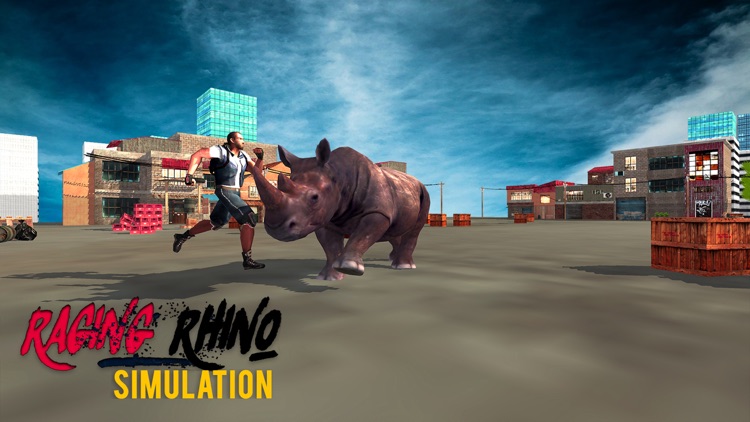 Raging Rhino Simulator - 3D Wild Rhino Rampage screenshot-3