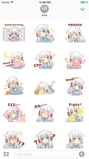 Margaret The White Cat Girl English Stickers(圖1)-速報App