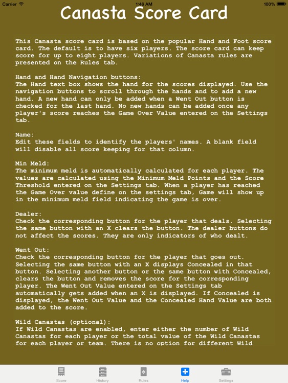 Canasta Score Card screenshot-3