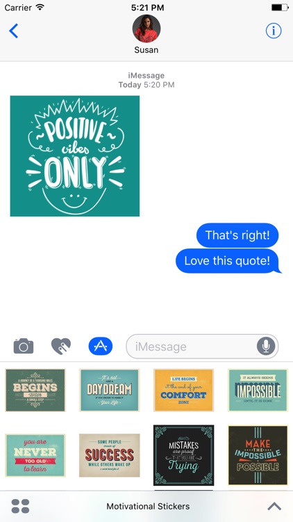 Motivational Stickers for iMessage Chat Emojis