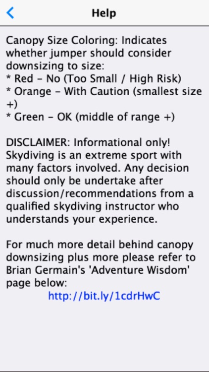 Skydive Wingload Calculator