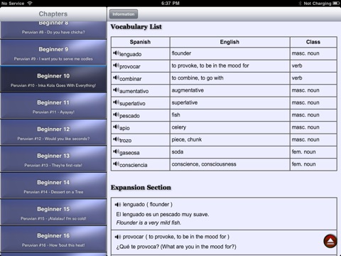 Beginner Peruvian Spanish for iPad (Peru) screenshot 4