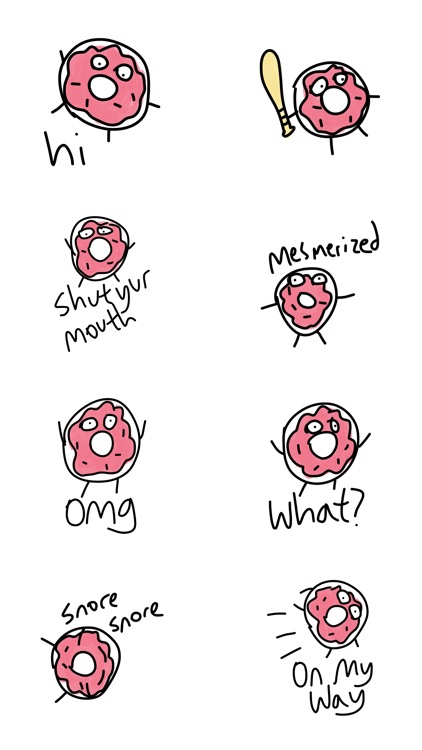 Funny Donut sticker pack - cute food stickers screenshot-3