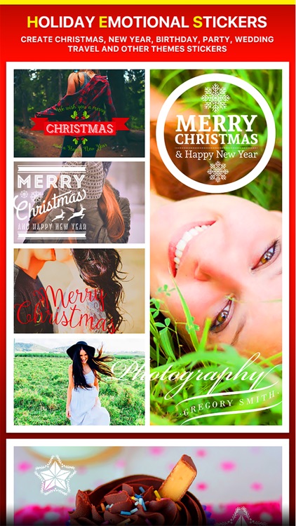 Merry Christmas Collage - Typography Captions