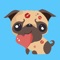 Send cute Pug stickers