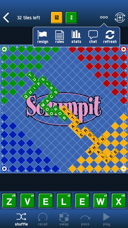 SCRUMPIT - a scrabble / crossword style board game