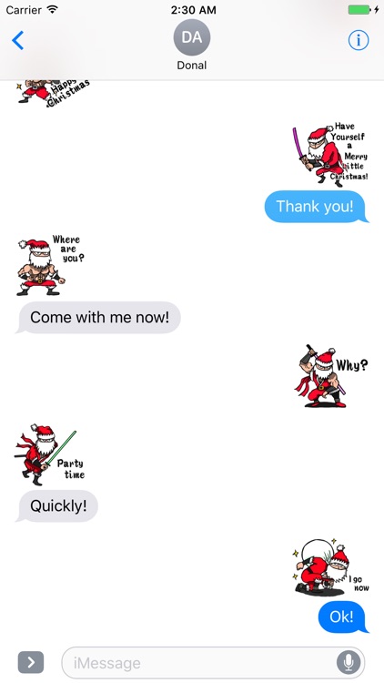 Stickers Of Funny Ninja Santa Claus