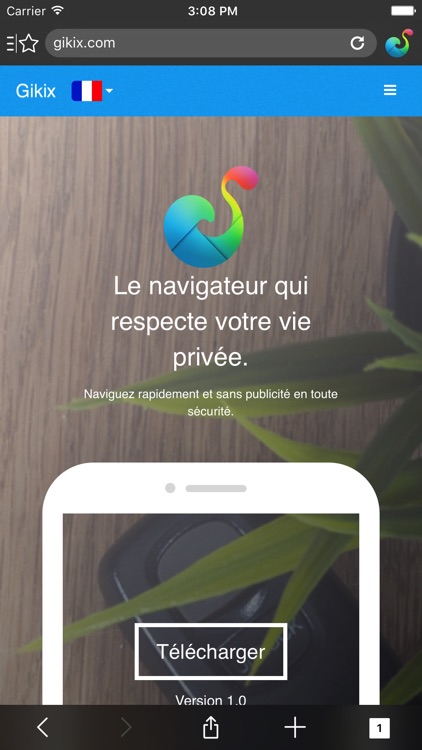 Gikix Browser with no tracking & ads