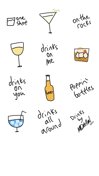 Drink sticker, fun beer wine stickers for iMessage