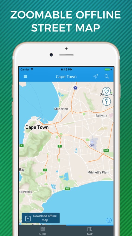 Cape Town Travel Guide with Offline Street Map