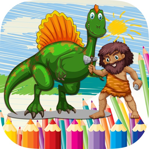 Dinosaur Coloring Book All in 1 Pages Fun Drawing icon