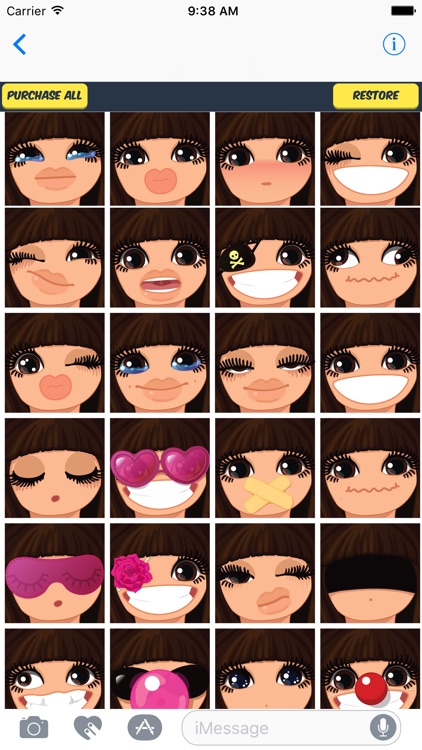 Brownhair Female Emoji Stickers