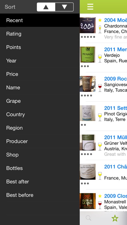 Wines - wine notes