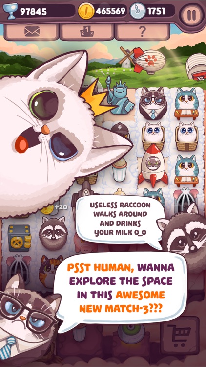 Catomic Match 3: Space Cats and Atomic Owls Puzzle screenshot-3