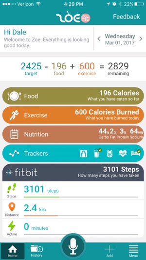 ZoeFit.ai - Talk to Log Food, Exercise &