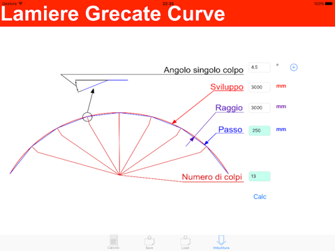 roof curved calculator screenshot 2