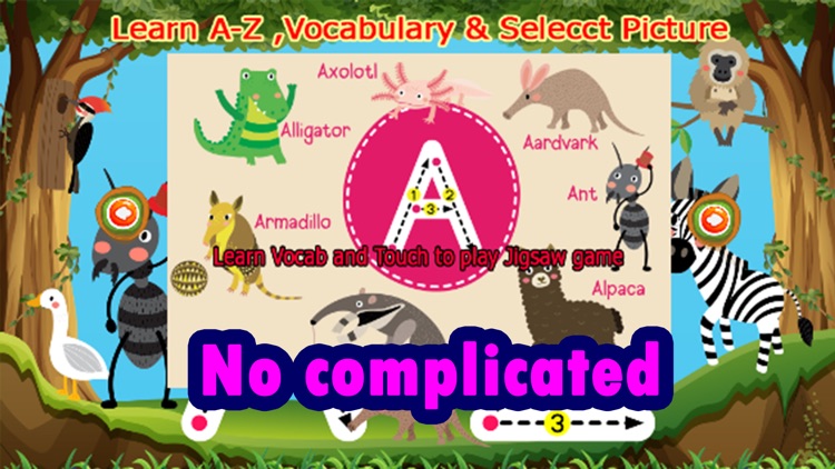 A to Z Vocabulary learning and Jigsaw game for kid screenshot-4