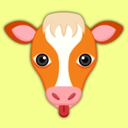 Orange White Cow Mascot Stickers