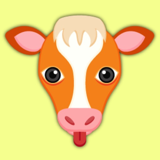 Orange White Cow Mascot Stickers icon