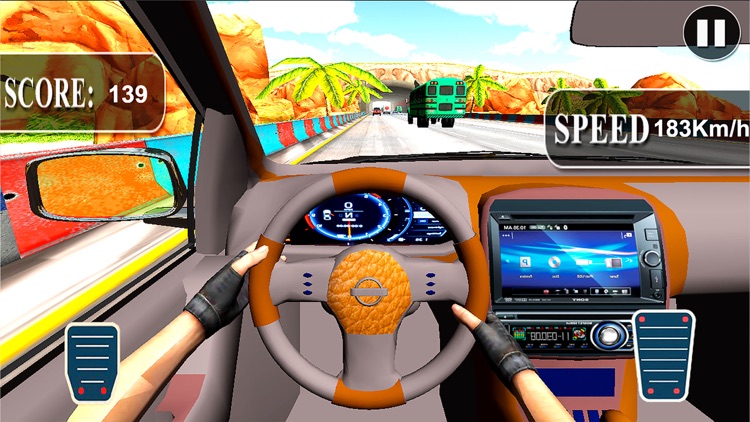 Fast Race In Car : A City Traffic Drive
