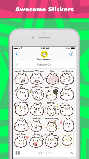 Popcorn Cat贴纸，设计：Domz Agsaway(圖1)-速報App