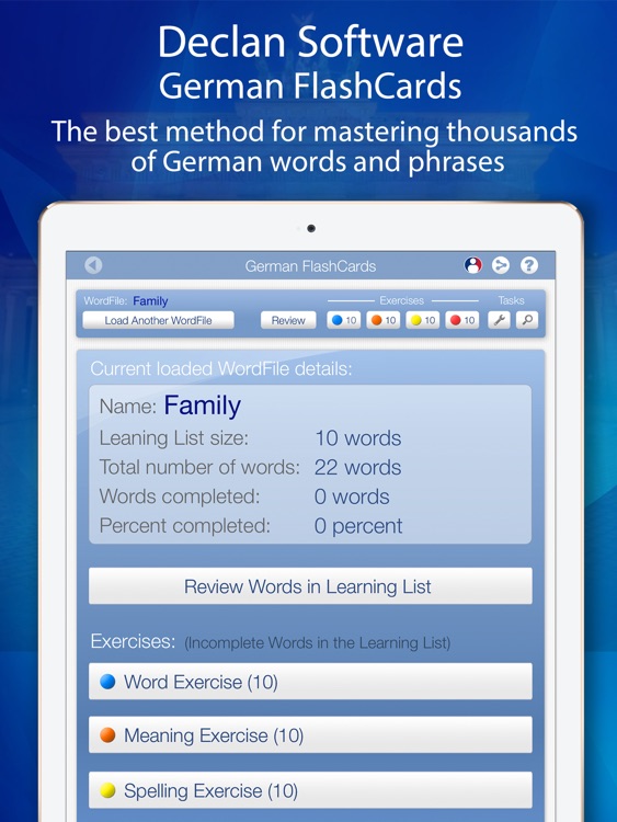 Learn German FlashCards for iPad