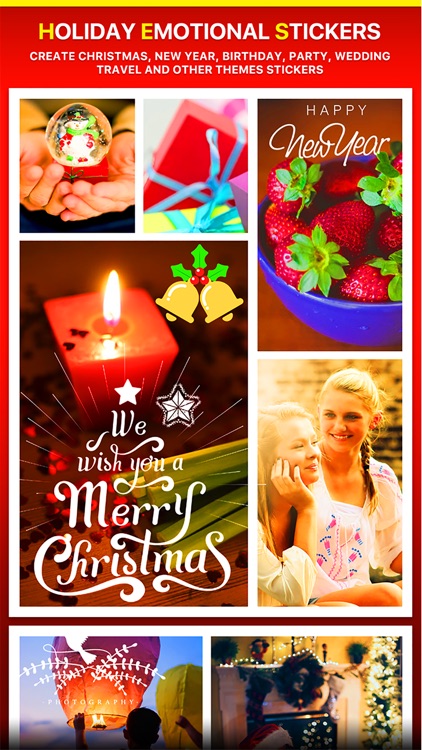 Merry Christmas Collage - Typography Captions