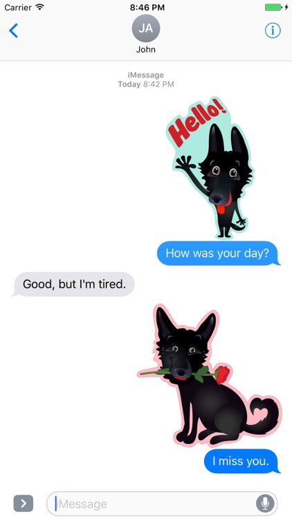 Nero the Black Dog Cute Funny Comic Pet Stickers