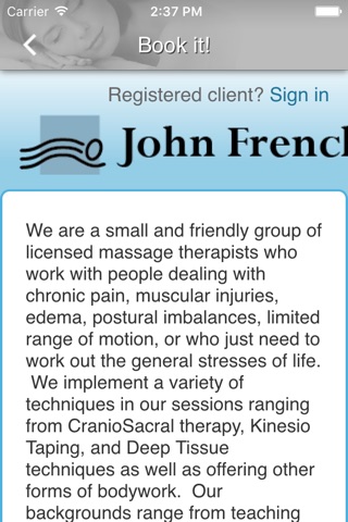 John French Massage Therapy App screenshot 3