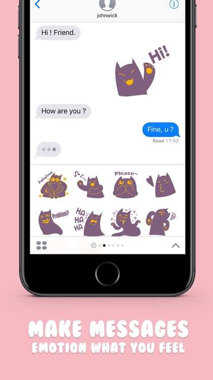 Purple Cat Stickers for iMessage
