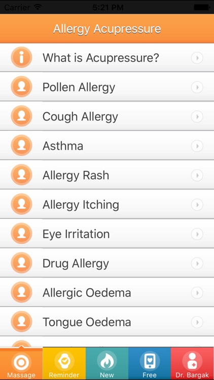 Allergy Acupressure Self-Treatment Massage Points