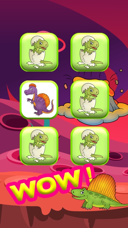 dinosaur memory match - kids learn game