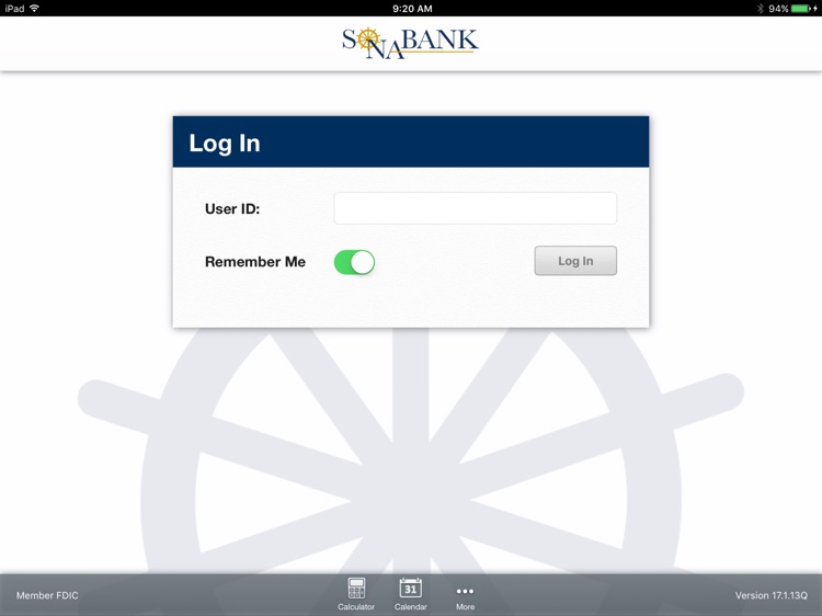 Sonabank Mobile Banking for iPad