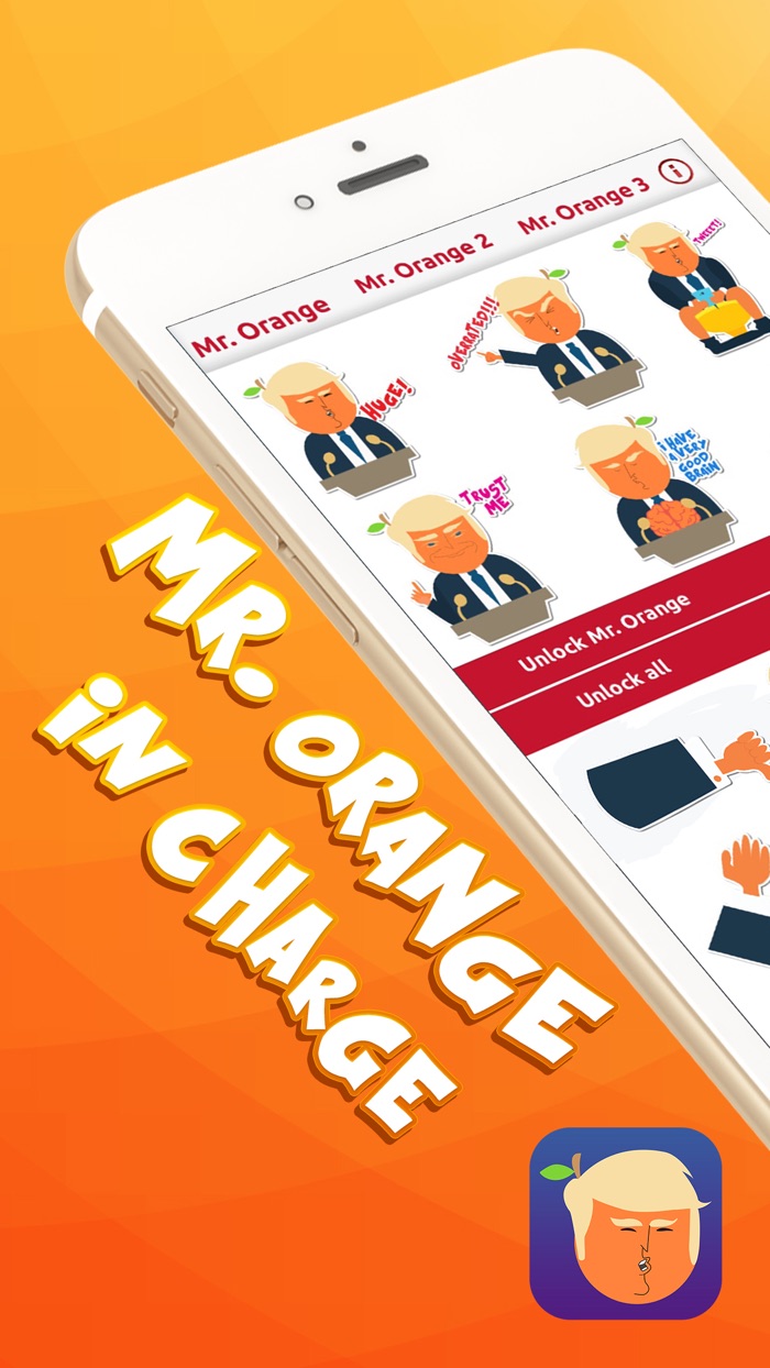 Mr. Orange in Charge – Stickers for iMessage