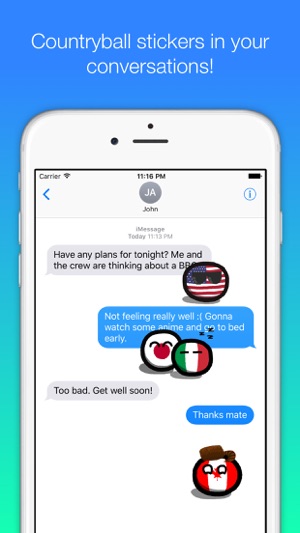 Countryball stickers for iMessage