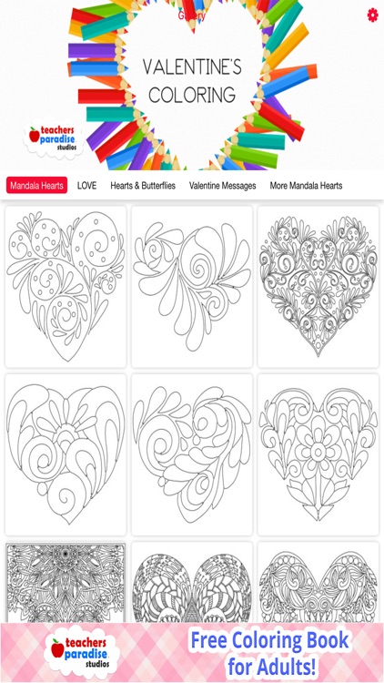 Adult Coloring Books: Valentines Day