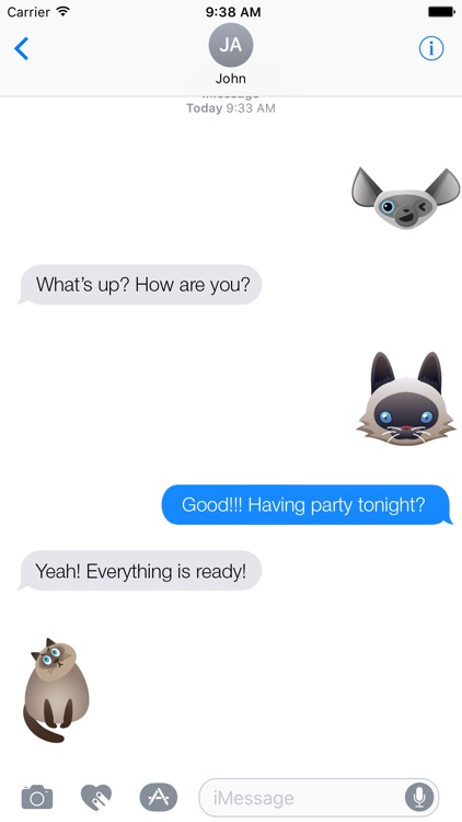 Siamese Cat Stickers - Siamese Cat Emojis