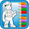 Pages Coloring Games And Builder Man Free
