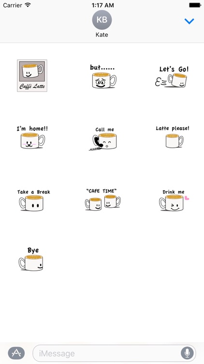 CaffeLatte - Cute Cup of Coffee Emoji Sticker