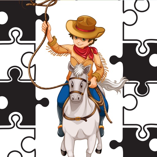 Sheriff Cowboy Kids - Jigsaw Puzzle for Learnig Icon