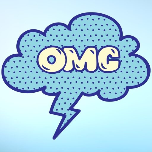 Blue Speech Bubble Words Text Sticker Pack icon