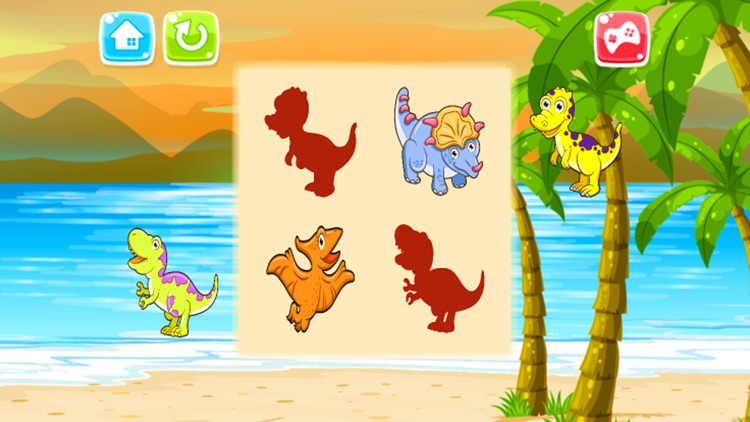 Dinosaur Drag Drop and Match Shadow Dino for kids