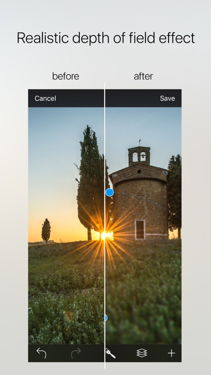 Drop - photorealistic depth of field with bokeh