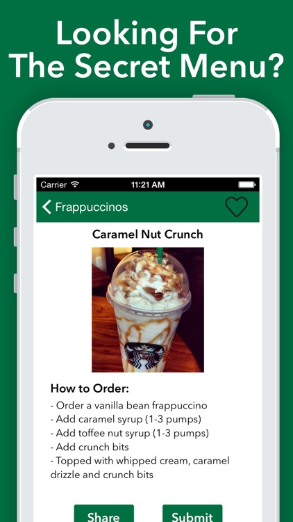Secret Menu for Starbucks Free - Coffee Recipes