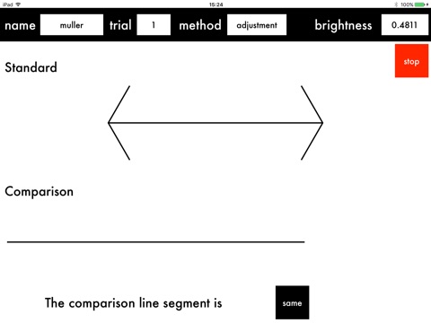 Muller-Lyer illusion screenshot 2