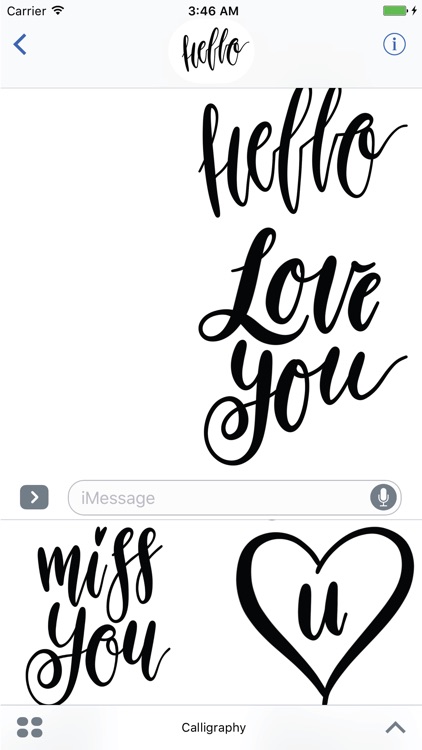 Hello Calligraphy! Stickers for iMessage