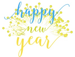 Colourful new year stickers just for you