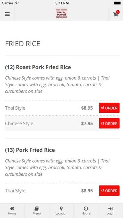 Thai Pepper Online Ordering