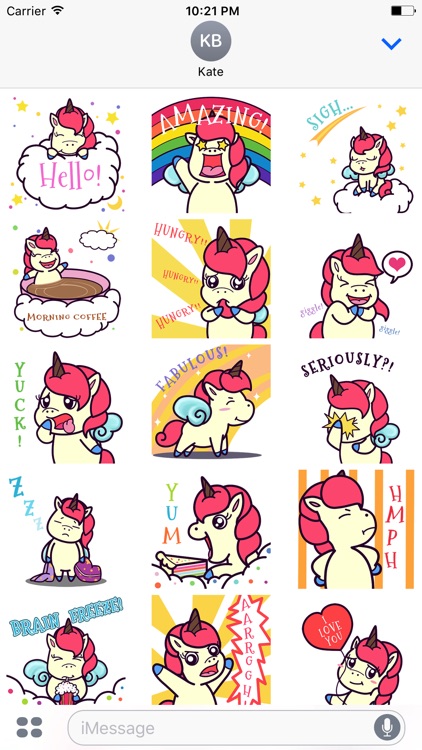 Animated Pink Unicorn Stickers